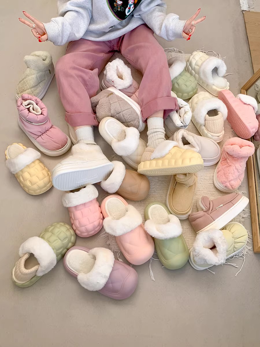 Giày lười đế dày tăng chiều cao Nanzai Nanfang dành cho nữ, thích hợp để mang ngoài trời, giày lười lót lông mùa xuân thu mới năm 2025.