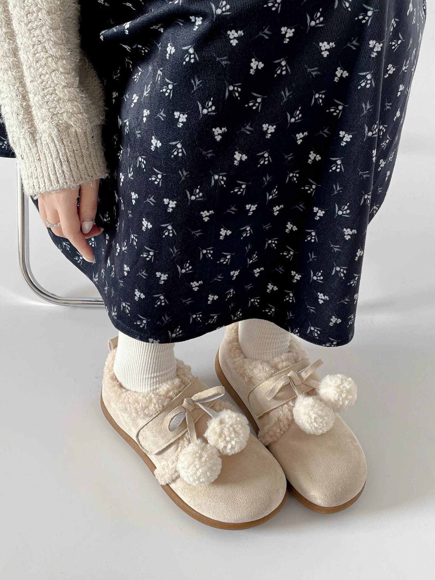 Giày Birkenstock nữ mùa đông 2025 kiểu cổ điển, lót lông dày, đế dày, giữ ấm, chống trơn, đi tuyết