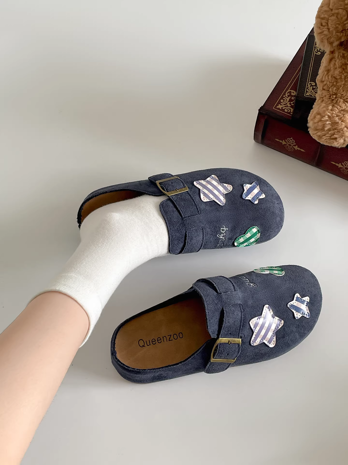 Dép đế dày chống trượt kiểu cổ điển Nanzai dành cho nữ, trang phục dạo phố mùa thu, mẫu mới 2025, giày Birkenstock nửa đế cao cấp.