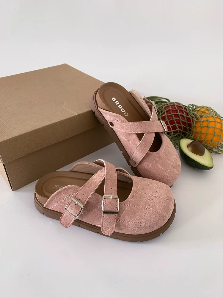 Phía Nam ở miền Nam: Dép nữ đế dày kiểu Pháp cổ điển, mũi kín, dùng cho mùa hè, đi ngoài trời, mẫu mới đa năng năm 2025, kiểu Birkenstock nửa dép.
