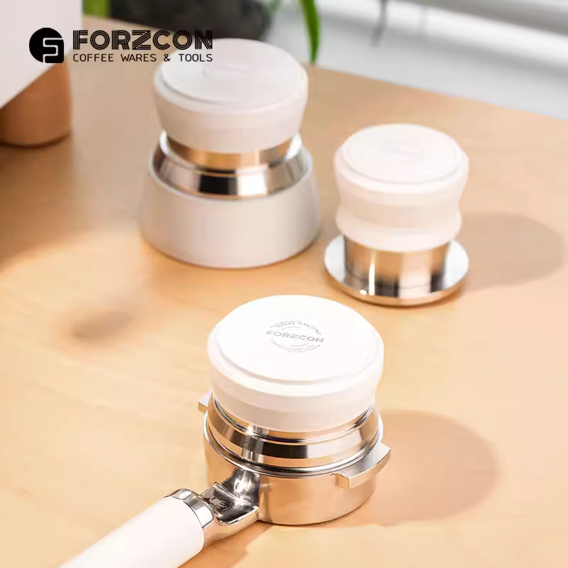Búa đầm cà phê tự trọng lực, áp suất không đổi, tác động mạnh, dùng kim, dành cho bột cà phê espresso, phân phối bột vinyl trắng FORZCON