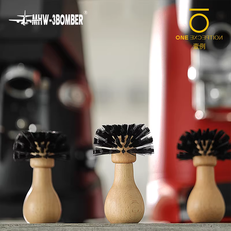 Bàn chải vệ sinh bát bột MHW, bàn chải vệ sinh tay cầm máy pha cà phê, bàn chải vệ sinh gỗ nguyên khối, dụng cụ quầy bar, dụng cụ vệ sinh gia đình