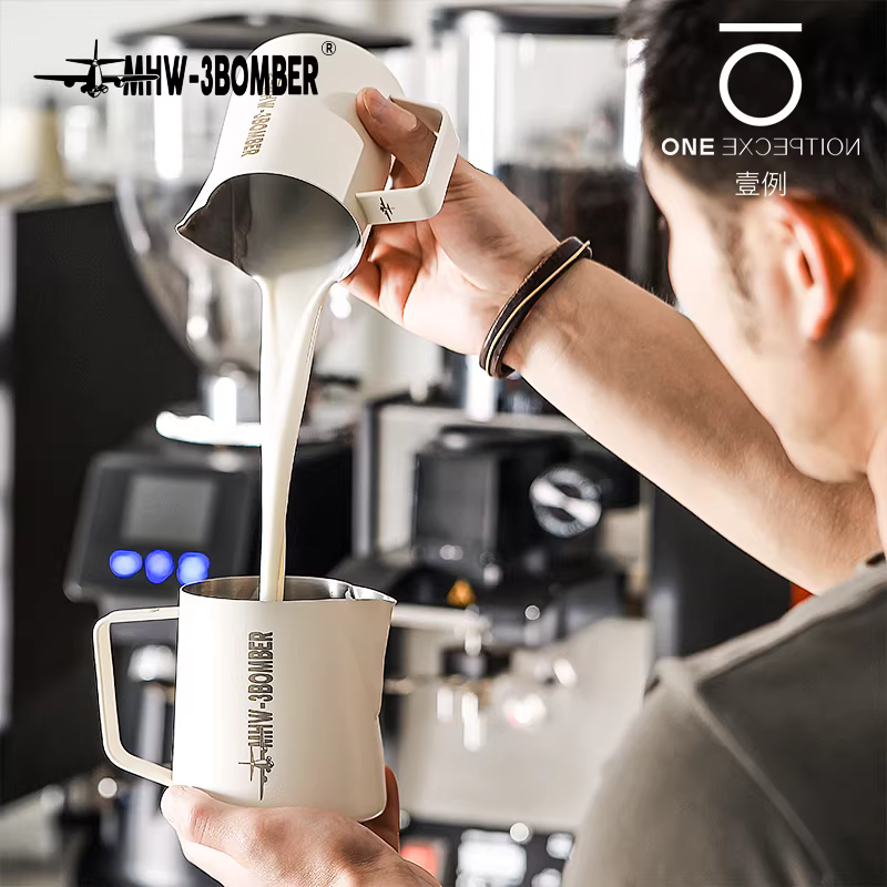 Bình sữa tạo bọt sữa bằng thép không gỉ MHW Bomber Latte Art, miệng hình cá sấu, cốc tạo bọt sữa, miệng nhọn nổi, cốc Latte Art 5.0