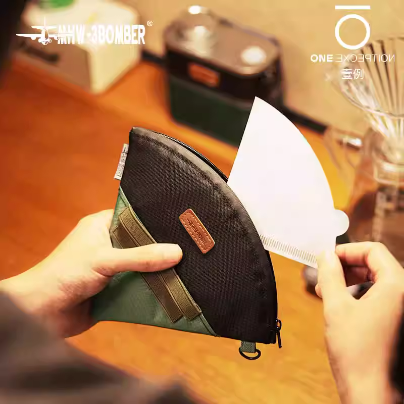 Hộp đựng cà phê dạng bom MHW, túi đựng giấy lọc bảo quản cà phê pha thủ công, túi đựng cà phê ngoài trời, cắm trại di động, chống thấm nước