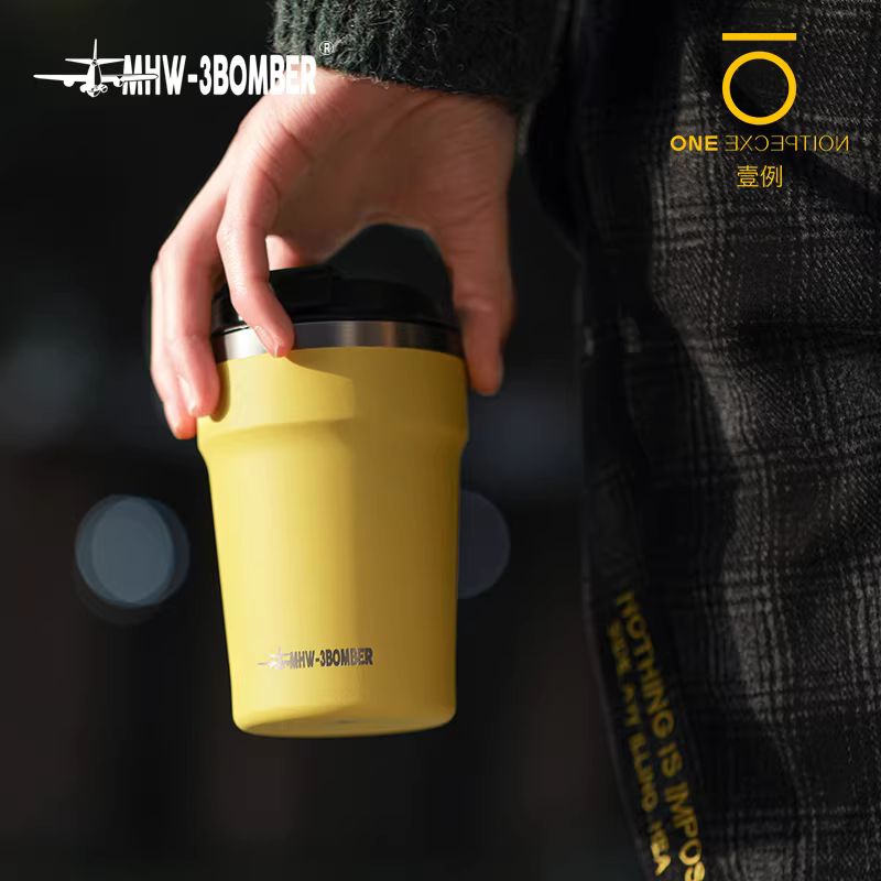 MHW Bomber Cooki Travel Mug Cách nhiệt Cốc cà phê di động gắn trên xe hơi Thép không gỉ hai lớp Bảo quản lạnh