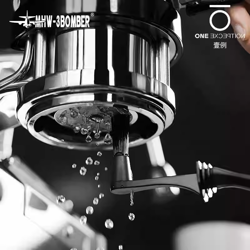 Bàn chải vệ sinh máy pha cà phê Bomber MHW của Ý, bàn chải chống bỏng hình khuỷu tay, bàn chải đặc biệt dành cho đầu pha cà phê nóng