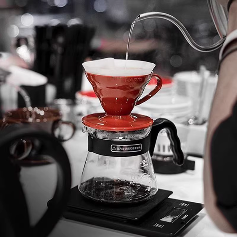 Bộ pha cà phê Hario V60 Nhật Bản, bình thủy tinh chịu nhiệt, pha cà phê đá kiểu Mỹ, cốc lọc cà phê lạnh