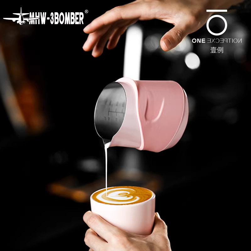 Cốc tạo bọt sữa hình trụ MHW Bomber GT không tay cầm, dùng cho Latte Art, cà phê Ý, vòi chữ U, cốc tạo bọt sữa nổi, hình trụ sữa nổi
