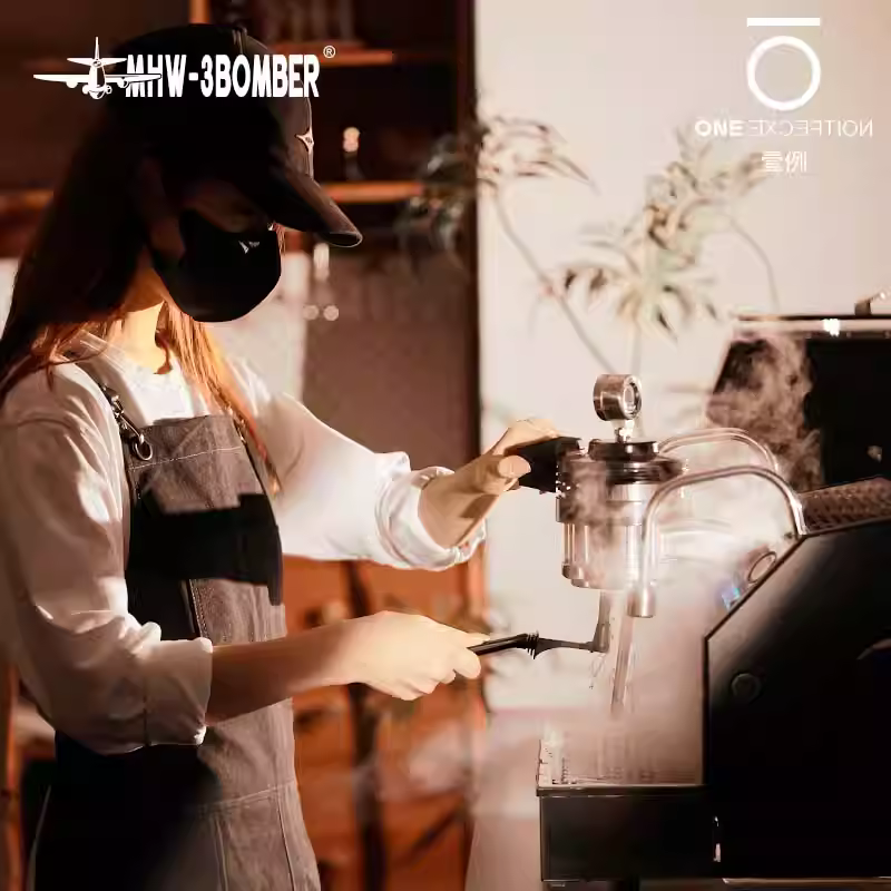 Bàn chải vệ sinh máy pha cà phê Bomber MHW của Ý, bàn chải chống bỏng hình khuỷu tay, bàn chải đặc biệt dành cho đầu pha cà phê nóng