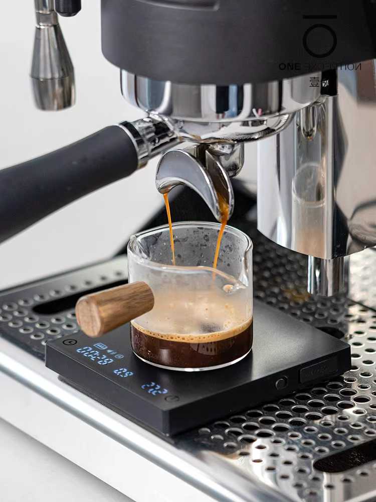 Cân điện tử pha cà phê Taimo Black Mirror MINI, đồng hồ hẹn giờ pha cà phê kiểu Ý, cân thông minh mini, đo tốc độ dòng chảy, hình khối nhỏ, kiểu dáng cong