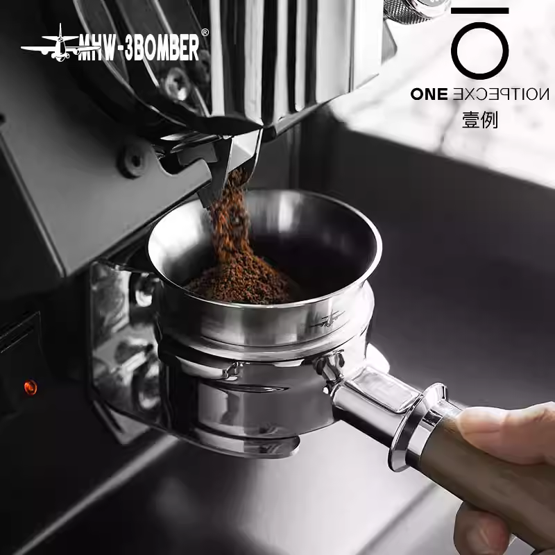 Vòng thu bột máy pha cà phê Espresso MHW, bộ thu bột miệng rộng, vòng phân phối bột 51/53/58mm chống bay bột