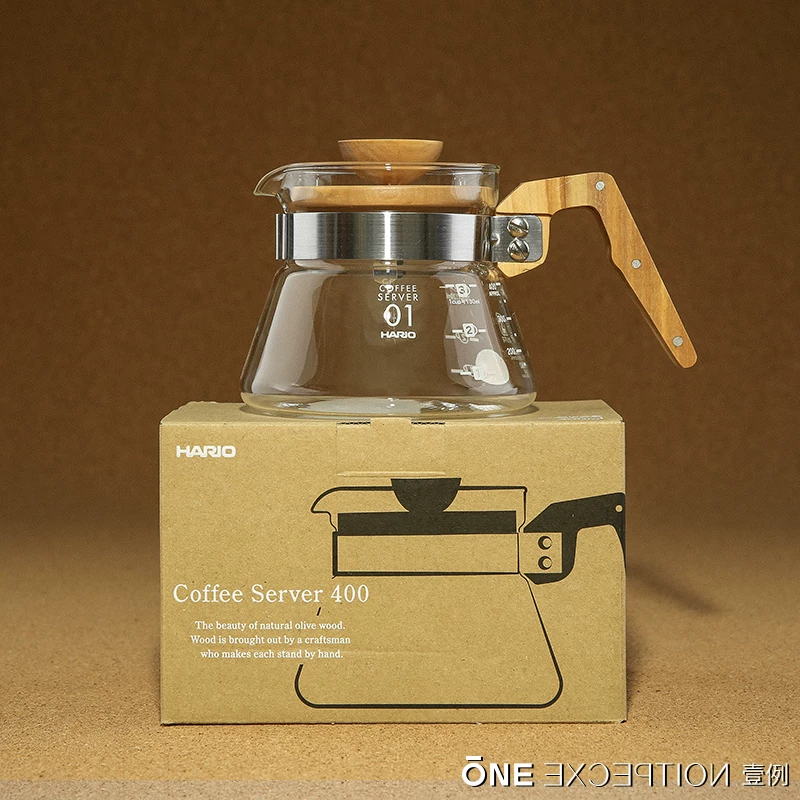 HARIO Nhật Bản Nhập Khẩu Chính Hãng Thủy Tinh Chịu Nhiệt Rót Cà Phê Gỗ Ô Liu Chia Sẻ Nồi Nhận Nồi VCWN Một Mảnh