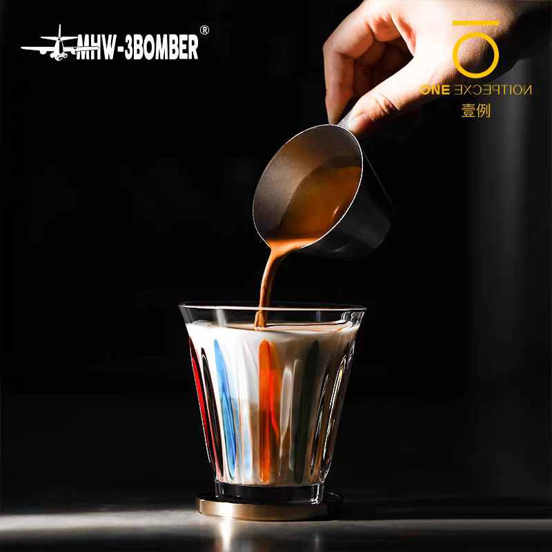 Bộ cốc thủy tinh MHW Bombardier, dòng vẽ tay, cốc cà phê Dirty, Americano, Latte, Whiskey