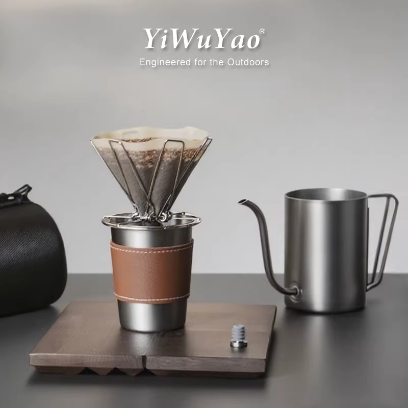Bộ pha cà phê thủ công ngoài trời Yiyu Yao dành cho cắm trại và du lịch, cốc lọc V60, ấm pha cà phê thủ công, kiểu lọc nhỏ giọt, tương tự như DRIVER