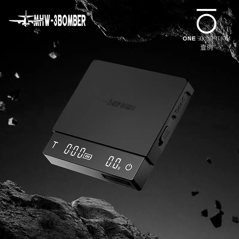 Cân điện tử mini Bomber MHW Little Magic Cube 3.0, cân pha cà phê kiểu Ý, tích hợp đồng hồ đếm giờ