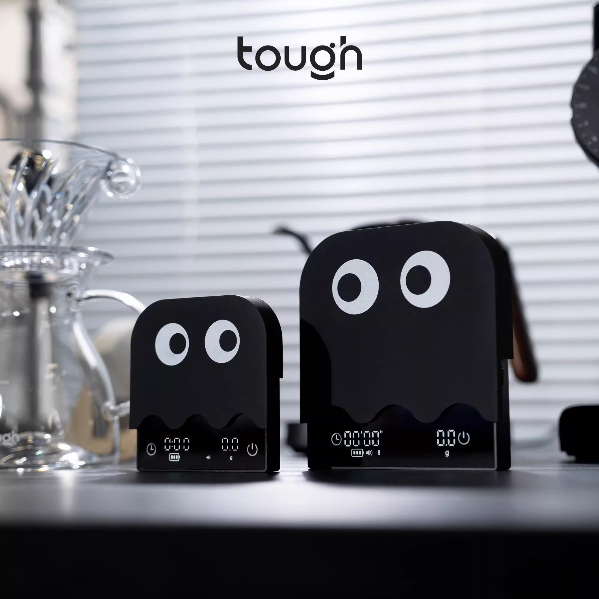 Máy ép cà phê Stubborn MINI, cân điện tử, máy hẹn giờ pha cà phê Ý thủ công, cân nhà bếp thông minh, cân làm bánh, mặt ma quái