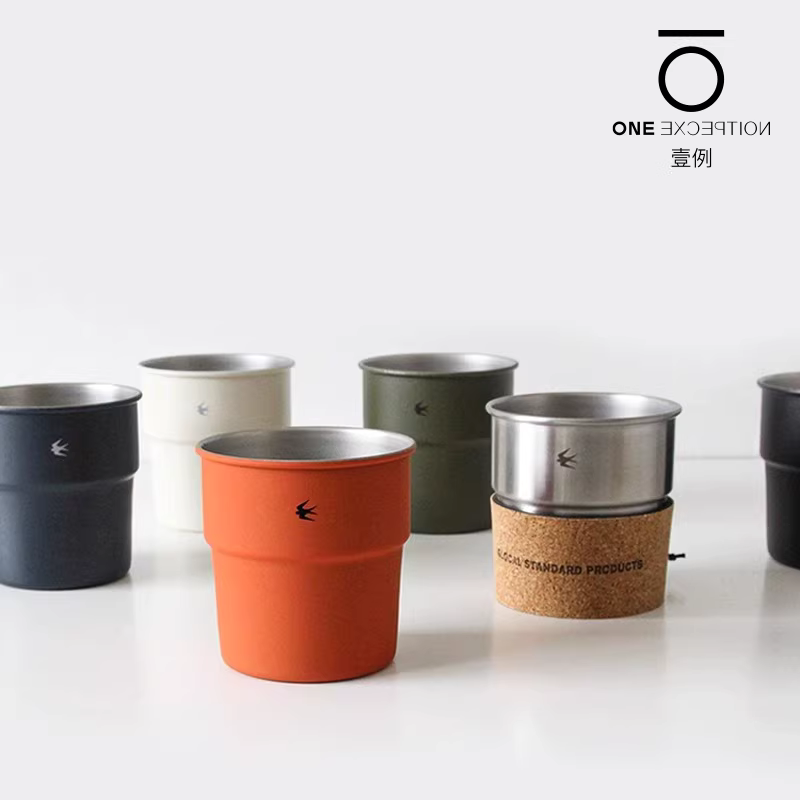 Cốc cà phê GSP Yanprint Nhật Bản, cốc thép không gỉ xếp chồng được, cốc di động, cốc đựng trà nước, dùng được khi đi cắm trại ngoài trời, dùng được ở sông
