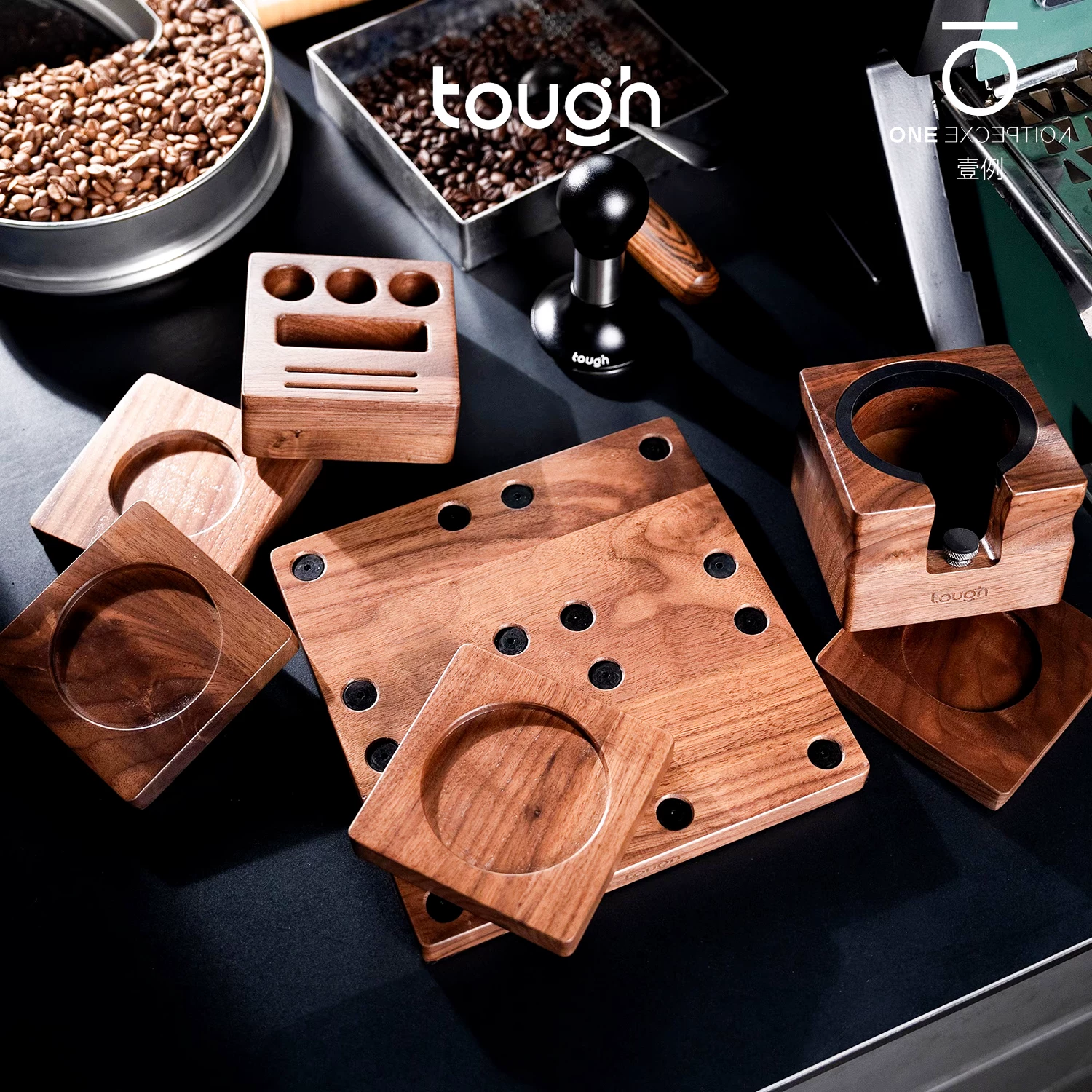 Giá để cà phê kiểu Ý bốn ngăn, kết hợp trò chơi xếp hình, tay cầm, dụng cụ tán bột cà phê, dụng cụ phân phối bột cà phê