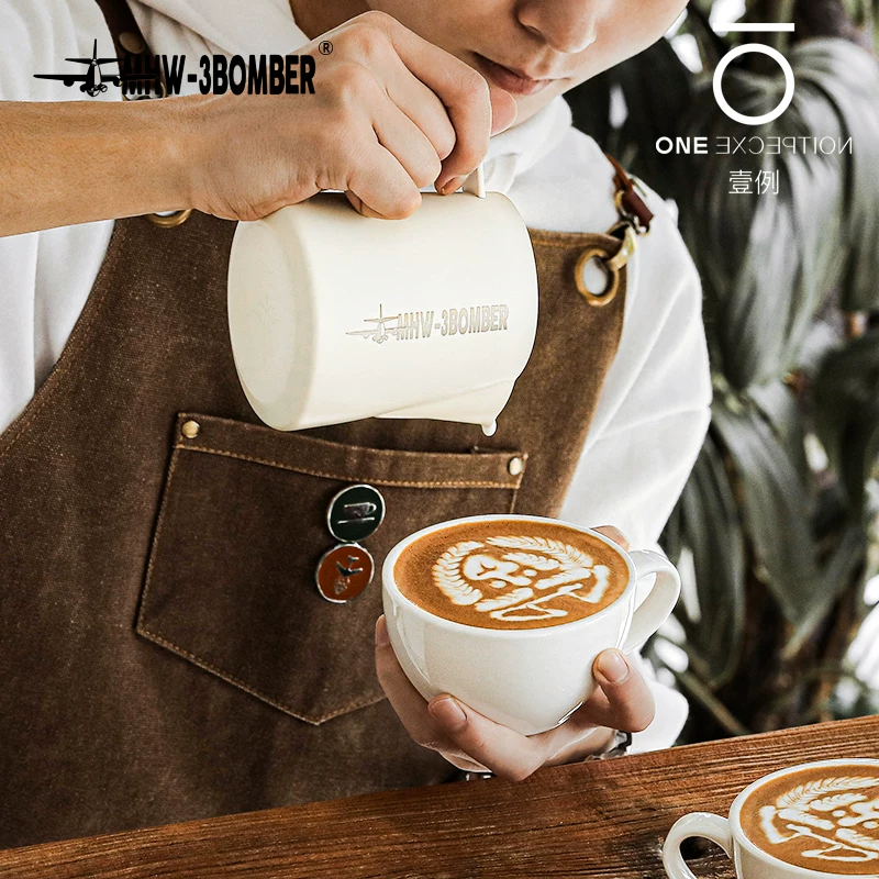 Bình sữa tạo bọt sữa bằng thép không gỉ MHW Bomber Latte Art, miệng hình cá sấu, cốc tạo bọt sữa, miệng nhọn nổi, cốc Latte Art 5.0