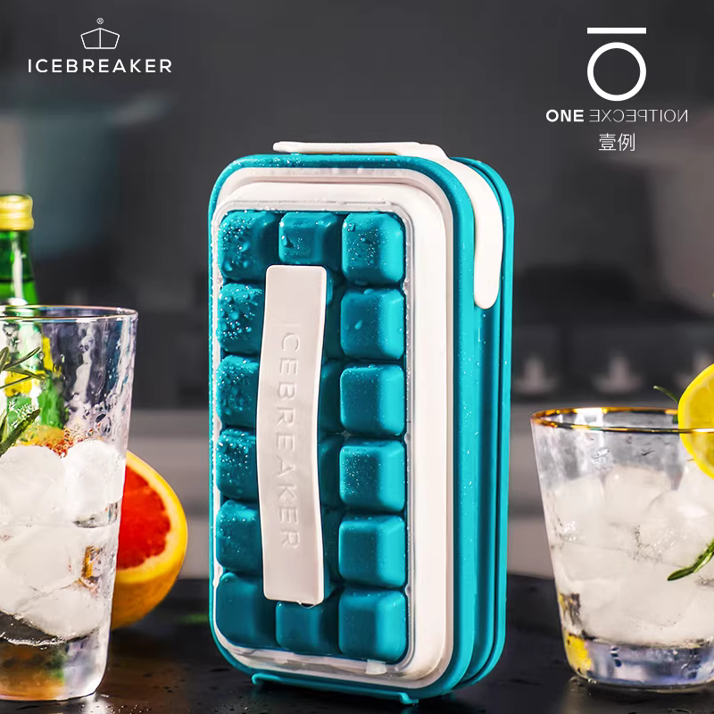 Khay làm đá ICEBREAKER POP Đan Mạch, chất liệu silicon cấp thực phẩm, khuôn làm đá viên đông lạnh, hộp đựng đá cho bình nước