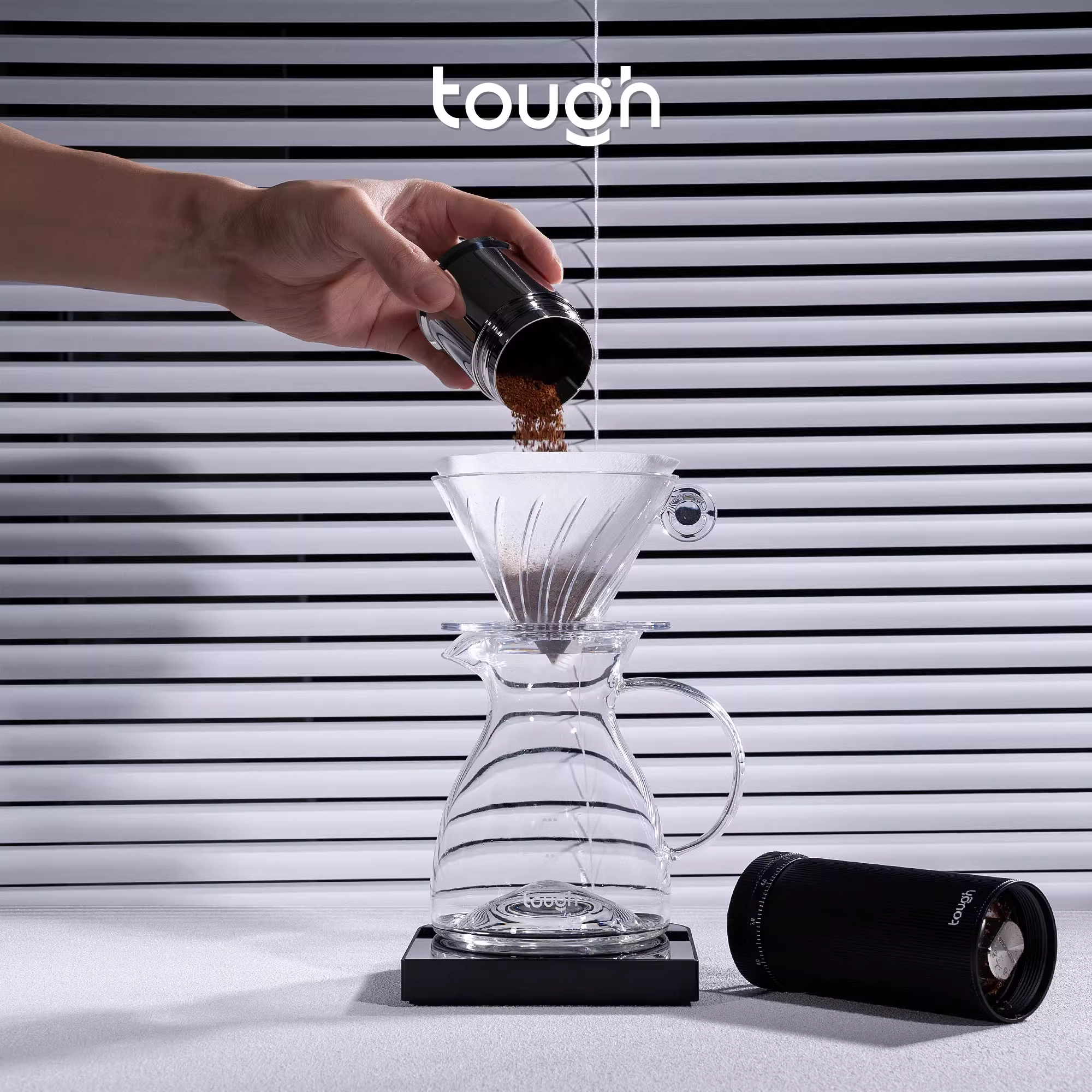 Cà phê cứng đầu Cà phê pha thủ công Chia sẻ bình pha cà phê V60 Drip American Filter Pot Hill Drip Filter Pot Bình lọc thủy tinh chịu nhiệt