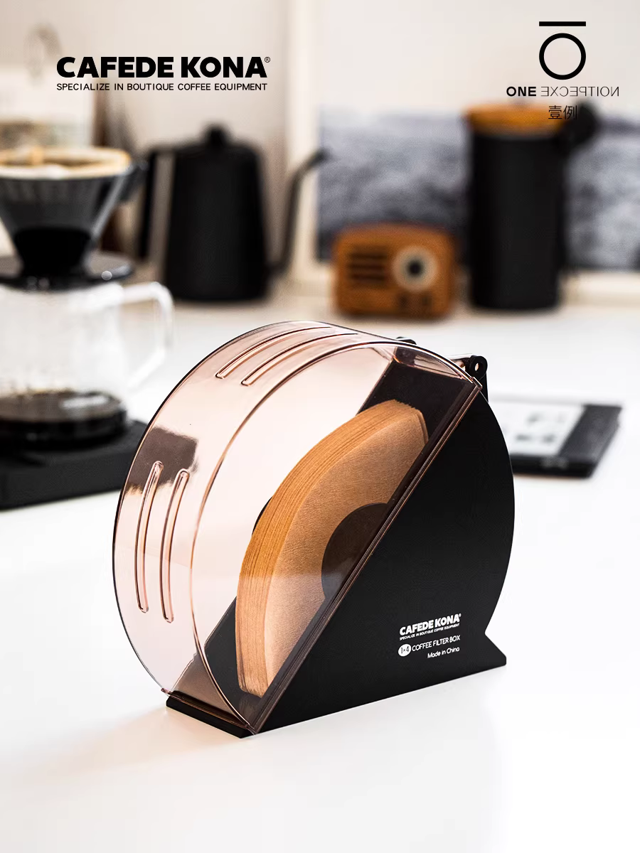 CAFEDE KONA hộp giấy lọc quán cà phê V60 hình quạt đa năng đựng giấy lọc lưu trữ chống ẩm chống bụi hộp máy bay ném bom