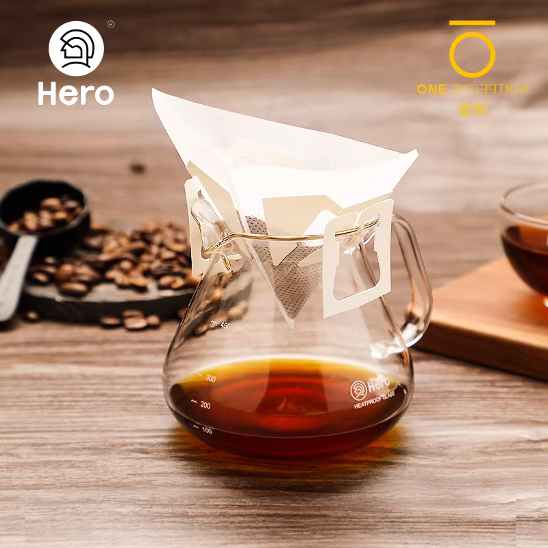 Giấy lọc cà phê Hero nhập khẩu từ Nhật Bản, túi lọc treo tai hình chữ V, giấy lọc cầm tay pha cà phê, túi pha bột, Taimo.