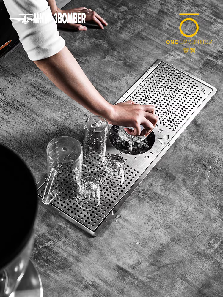 Máy rửa chén bằng thép không gỉ Bomber MHW quán cà phê quán trà sữa toàn thép tích hợp bộ lọc rửa áp lực cao