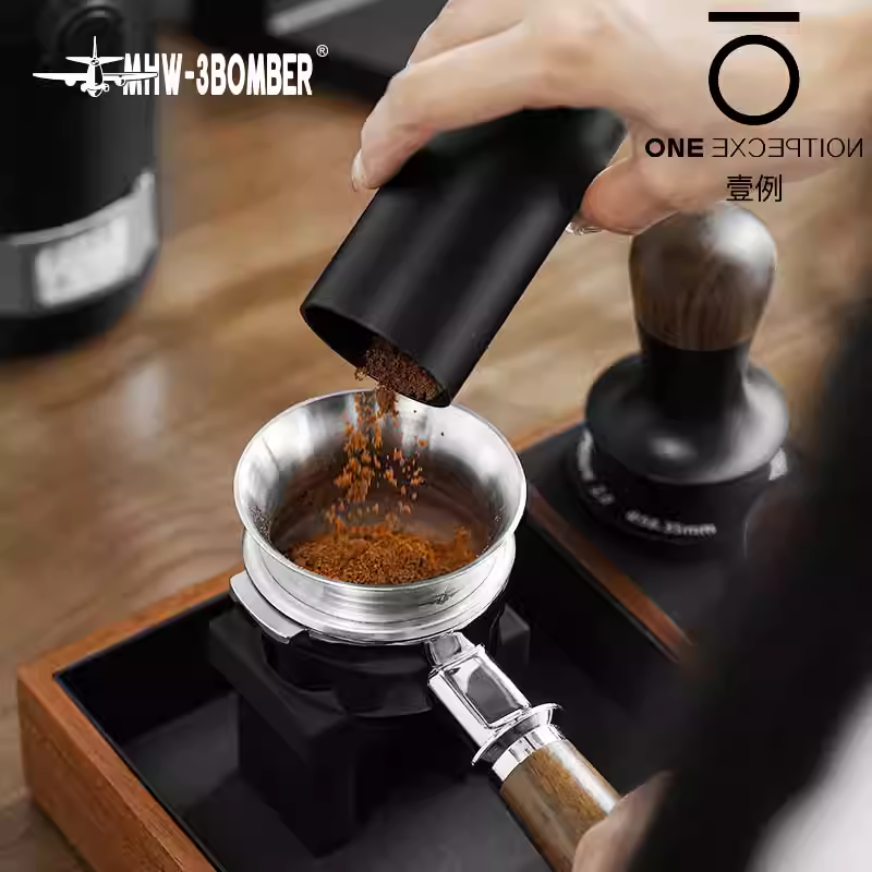 Vòng thu bột máy pha cà phê Espresso MHW, bộ thu bột miệng rộng, vòng phân phối bột 51/53/58mm chống bay bột