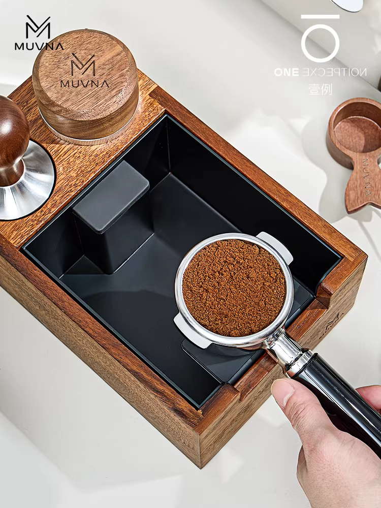 Giá đỡ tamper cà phê MUVNA 51/53/58mm, dụng cụ phân phối, đế tamper, hộp đựng bã cà phê