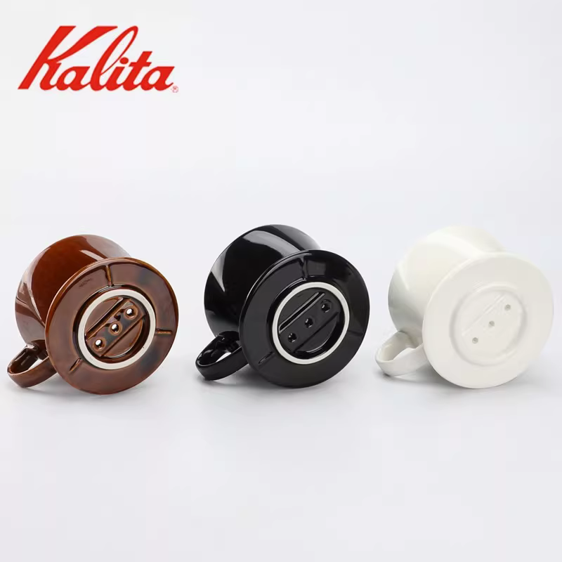 Cốc lọc hình quạt KALITA của Nhật Bản, cốc lọc cà phê gốm sứ hình thang, cốc lọc nhỏ giọt ba lỗ, bộ lọc nhỏ giọt Kalita