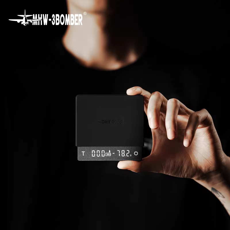 Cân điện tử mini Bomber MHW Little Magic Cube 3.0, cân pha cà phê kiểu Ý, tích hợp đồng hồ đếm giờ