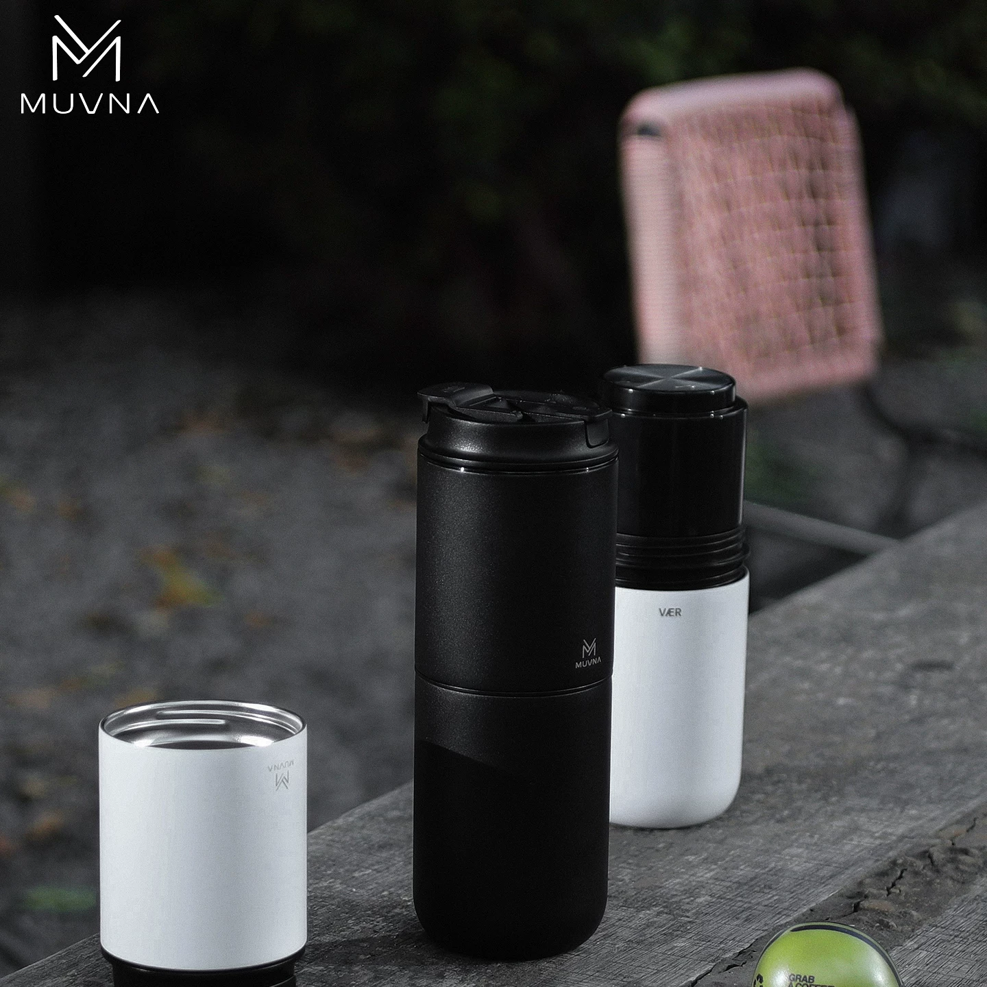 Máy xay cà phê cầm tay đa năng MUVNA, máy xay cà phê điện ngoài trời tích hợp, cốc du lịch pha cà phê