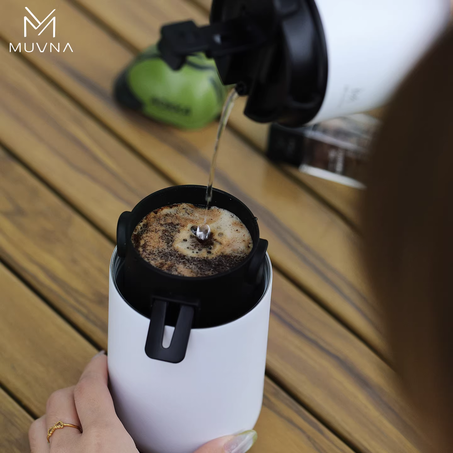 Máy xay cà phê cầm tay đa năng MUVNA, máy xay cà phê điện ngoài trời tích hợp, cốc du lịch pha cà phê