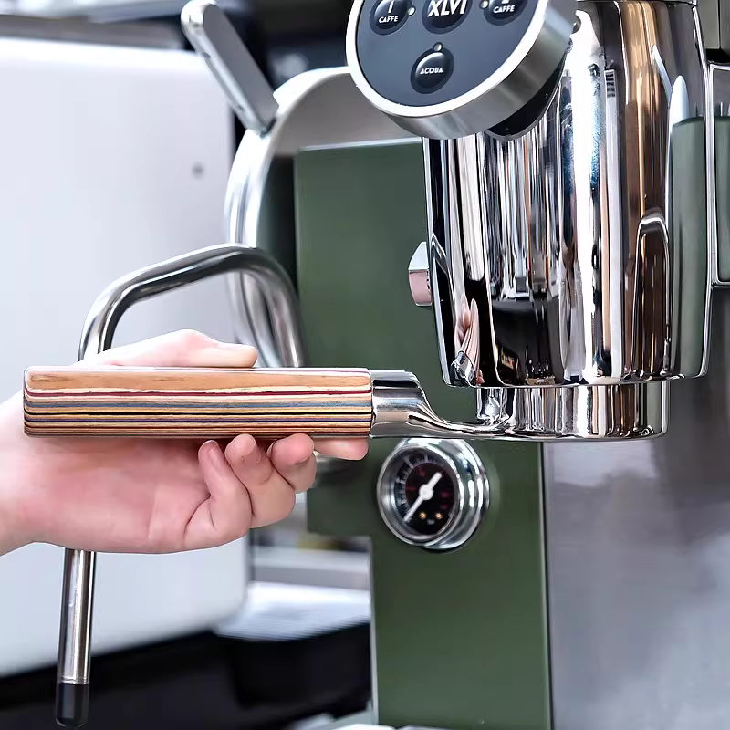 Phễu lọc cà phê espresso đa năng E61 bằng gỗ óc chó 58mm, kiểu dáng độc đáo, chất lượng cao