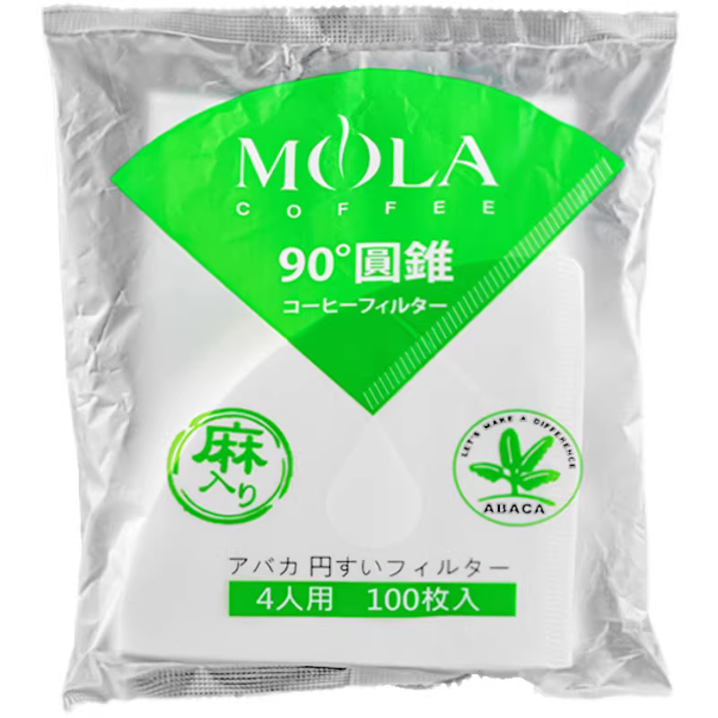 Giấy lọc Sanyo MOLA nhập khẩu Nhật Bản dùng cho cà phê pha thủ công Giấy lọc VCF V60 dạng nhỏ giọt hình nón bằng sợi gai dầu
