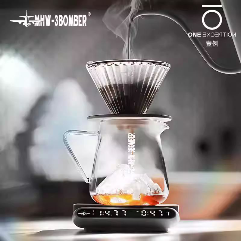 Bình pha cà phê thủ công Bomber MHW Elf Sharing Pot 500ml, chất liệu thủy tinh chịu nhiệt, kiểu dáng mây, lọc kiểu Mỹ