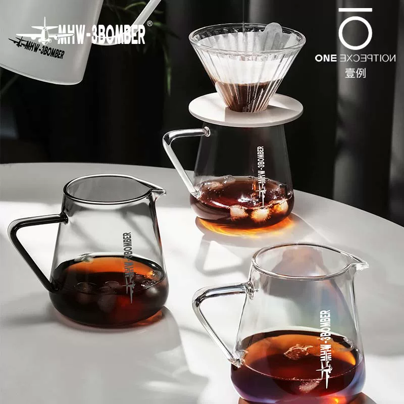 Bình pha cà phê thủ công Bomber MHW Elf Sharing Pot 500ml, chất liệu thủy tinh chịu nhiệt, kiểu dáng mây, lọc kiểu Mỹ