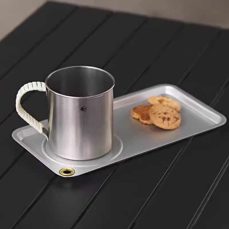 Ly nước bằng thép không gỉ kiểu Nhật Bản TSUBAME, chất liệu mây tre đan, dùng ngoài trời, cắm trại, kiểu dáng chim én, dùng uống cà phê