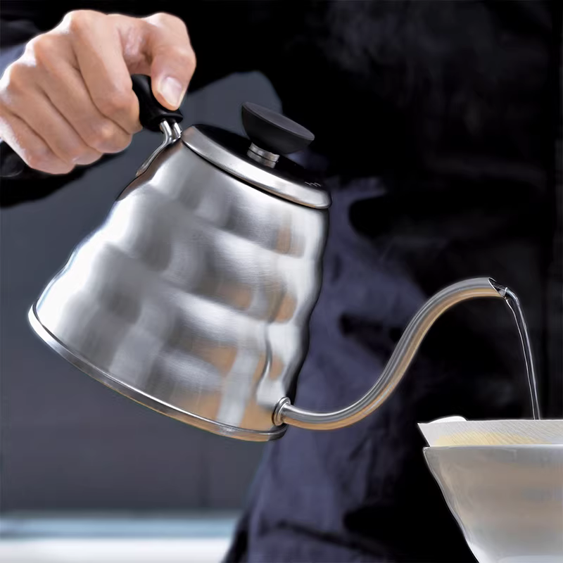 HARIO Nhật Bản Cà phê nguyên chất nhập khẩu chính hãng Pour Over Pot V60 Bình pha cà phê miệng hẹp bằng thép không gỉ VKB-100/120