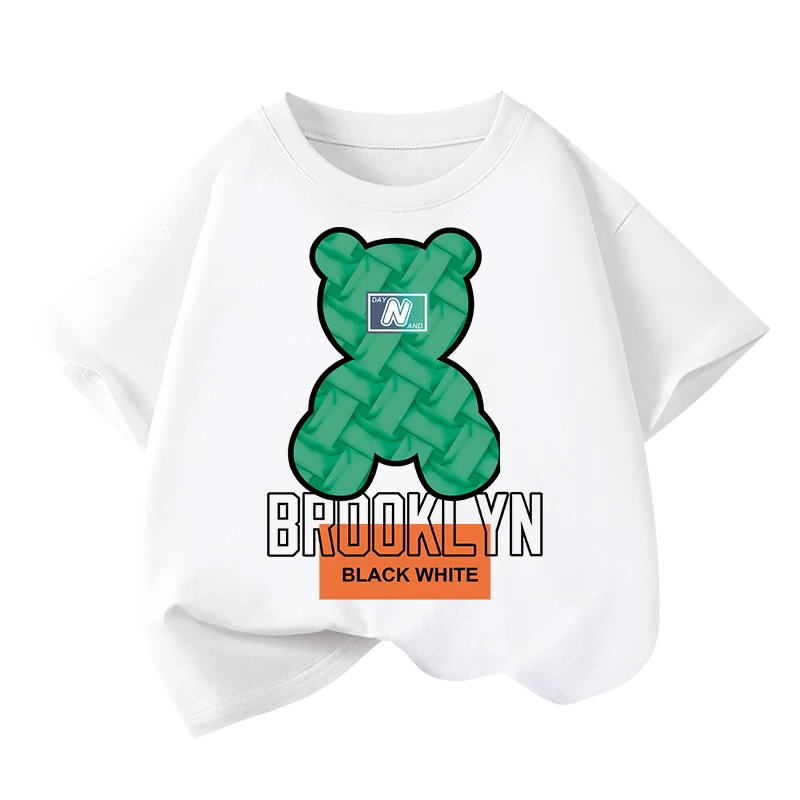 Áo thun ngắn tay mùa hè Little Hope chất liệu cotton nguyên chất 2025, quần áo trẻ em mới dành cho bé trai lớn tuổi mặc mùa hè