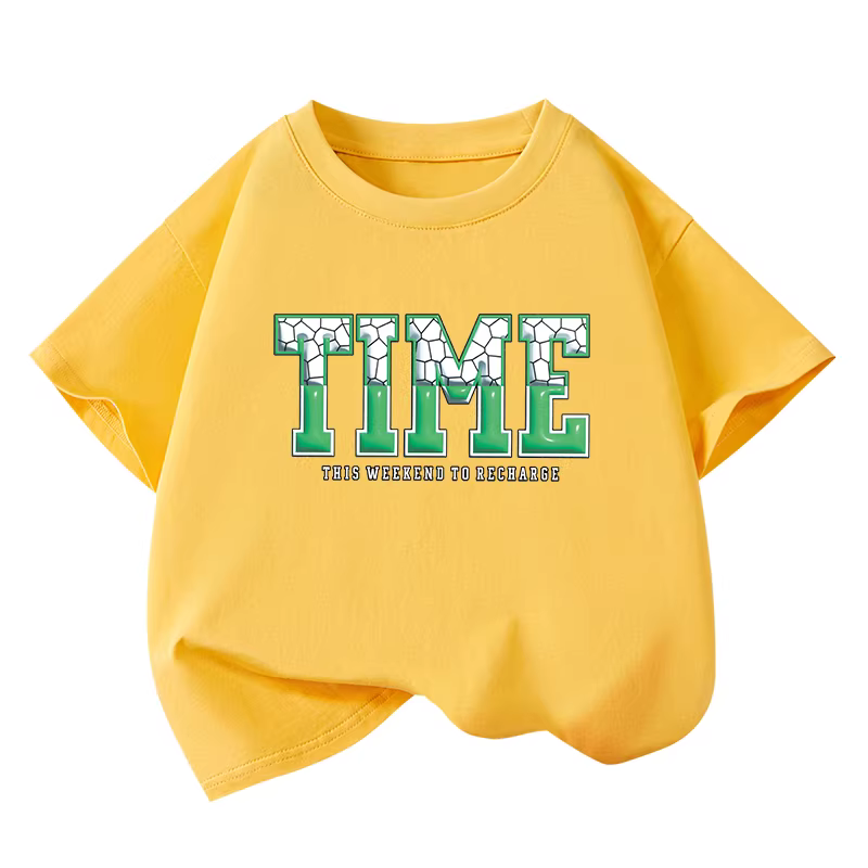 Áo thun bé trai Little Hope chất liệu cotton 100%, kiểu dáng rộng rãi, in họa tiết thời trang mùa hè 2025, cổ tròn, tay ngắn