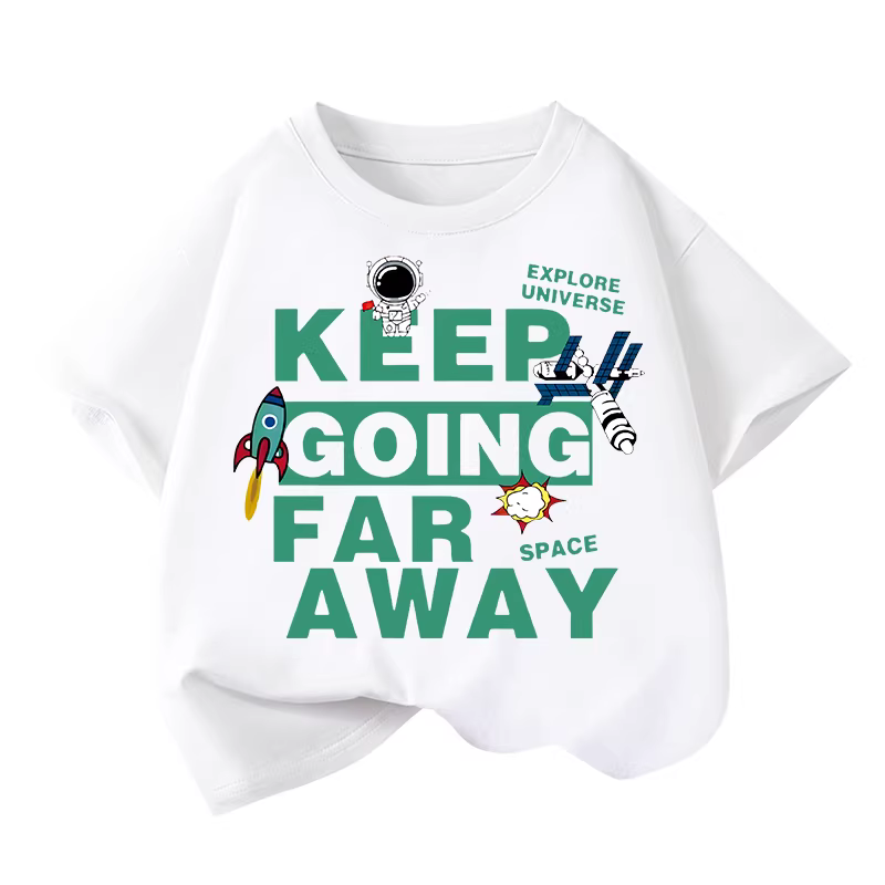 Quần áo trẻ em hợp thời trang Áo thun ngắn tay cho bé trai chất liệu cotton nguyên chất mùa hè dáng rộng cho trẻ lớn hơn phong cách đường phố Áo thường ngày cho trẻ em nửa tay hợp thời trang