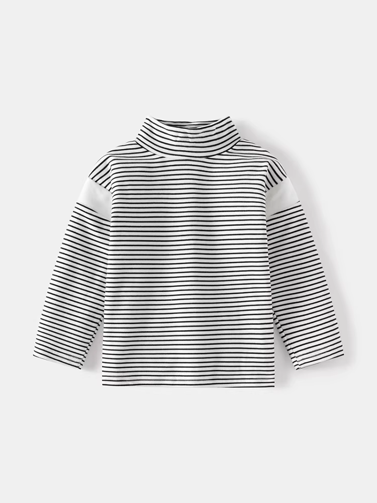 Áo thun giữ nhiệt dài tay kẻ sọc kiểu Hàn Quốc mới mùa xuân đông 2025 cho bé trai