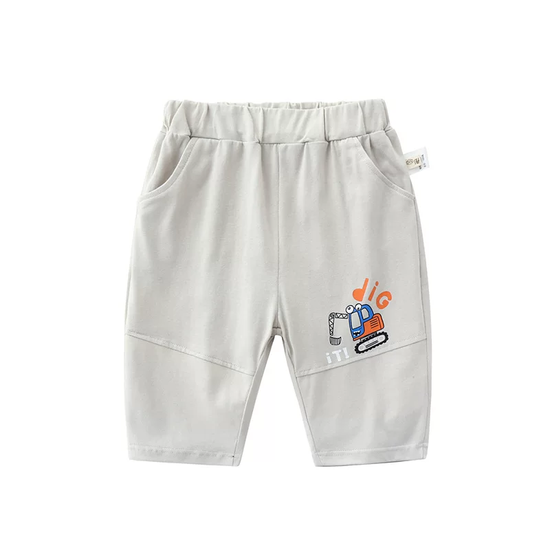 Quần đùi cotton thuần chất hè 2025 cho bé trai, quần capri kiểu Hàn Quốc, quần trẻ em thời trang, quần áo ngoài trẻ em