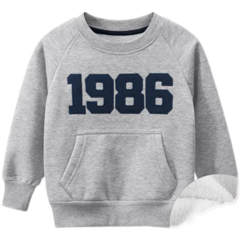 Áo len nỉ dài tay mùa xuân đông cho bé trai phong cách Hàn Quốc, họa tiết hoạt hình, dày dặn, giữ ấm