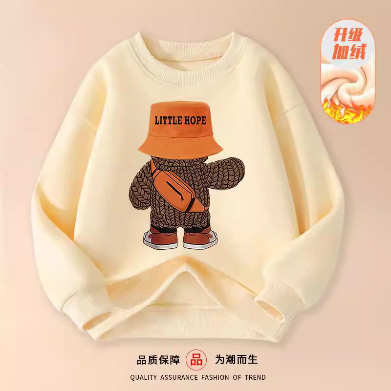 Áo nỉ bé gái thu đông 2025, quần áo trẻ em mới, áo giữ ấm lót lông dày dặn mùa đông, áo nỉ liền thân giữ ấm