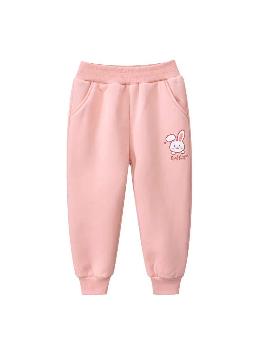 Quần thể thao bé gái xuân đông 2025 kiểu Hàn Quốc, quần trẻ em thường ngày, quần bé gái lót lông giữ ấm, quần dài