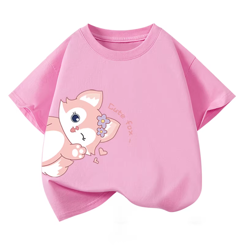 Áo thun ngắn tay bé gái hè 2025 mới chất cotton mỏng cổ tròn thời trang mùa hè quần áo trẻ em bé gái hợp xu hướng