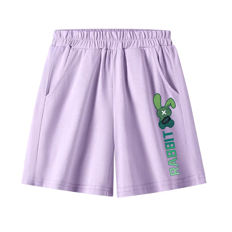 Quần short cotton nguyên chất chất lượng cao cho bé gái mùa hè, quần năm phần mặc thường ngày cho trẻ lớn, quần thể thao mùa hè dài đến giữa đùi, mỏng và hợp thời trang.